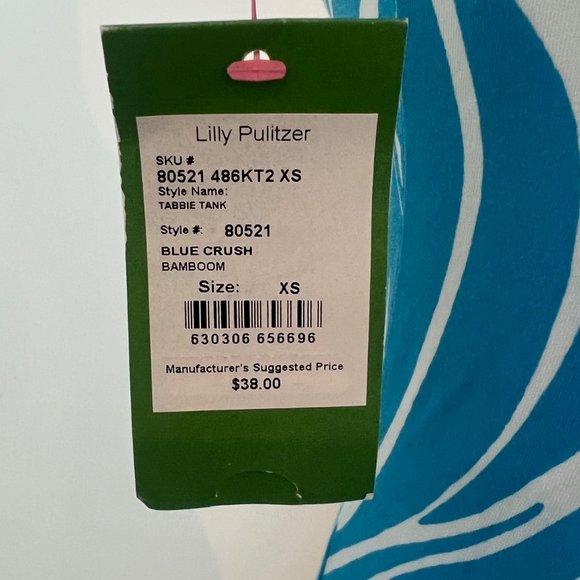 Lilly Pulitzer NWT size XS Tabbie tank blue crush bamboom - Picture 4 of 7